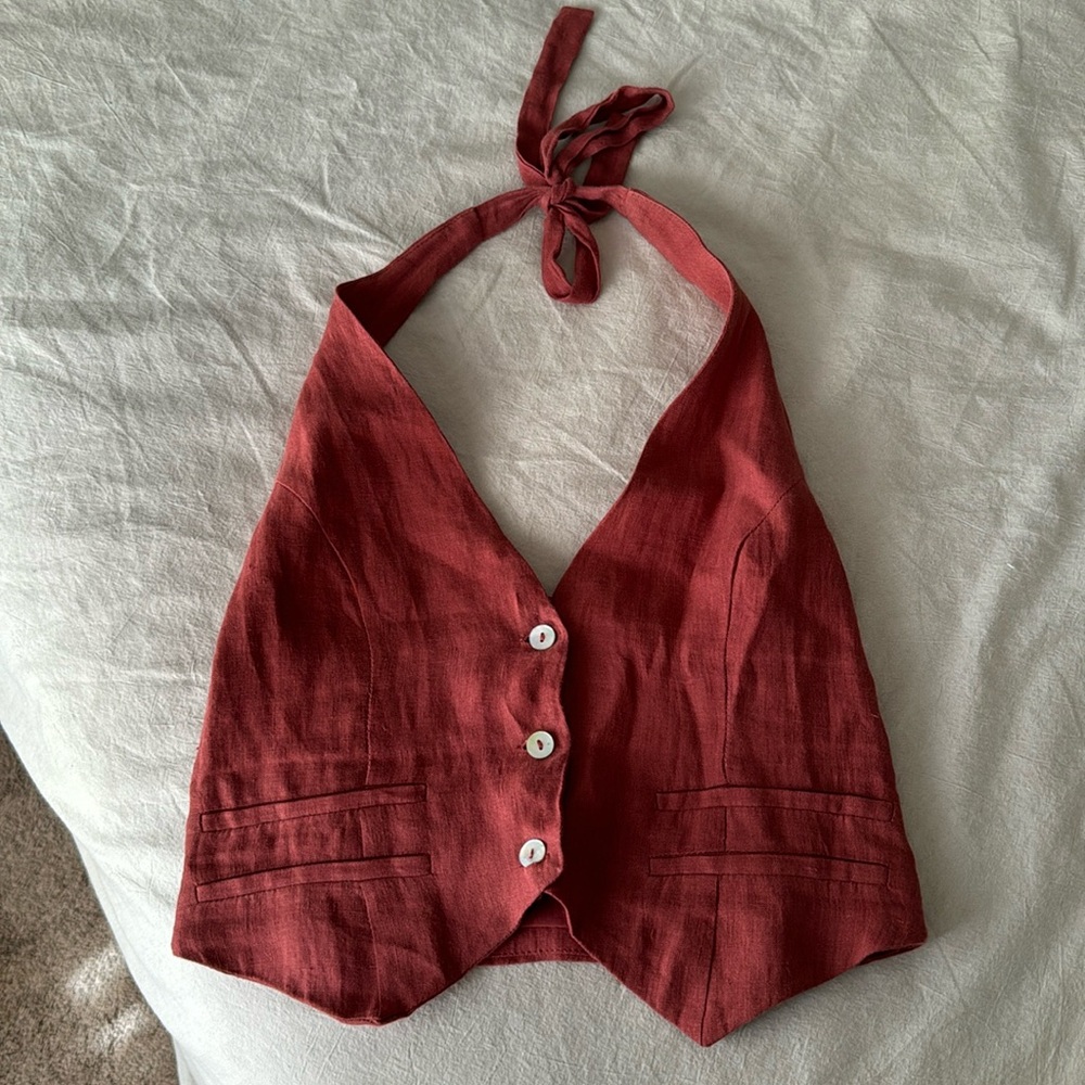 Women's Halter Neck Button-Up Top